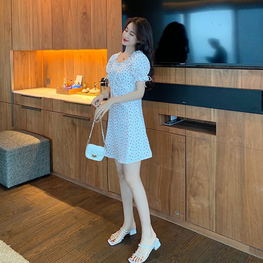 Đầm nữ , váy nữ họa tiết chấm bi dáng suông phong cách thời trang nhẹ nhàng TMODE.SHOP | BigBuy360 - bigbuy360.vn