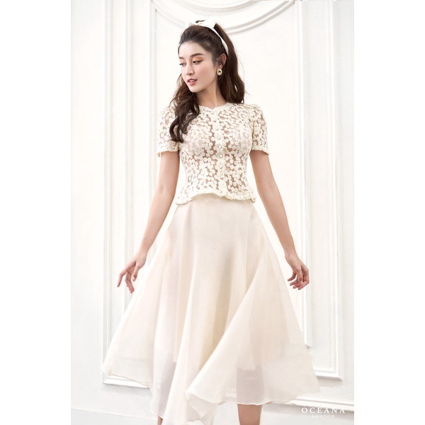 Oceana London - Áo ren thêu cao cấp Zoe creamy top