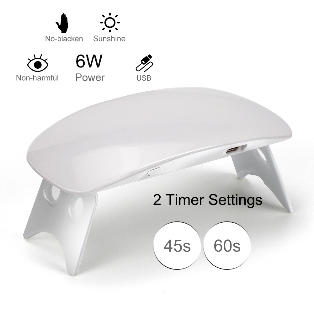 [Hàng mới về] Đèn LED Hong Khô Sơn Móng Tay Gel UV 6W Màu Trắng/Màu Hồng