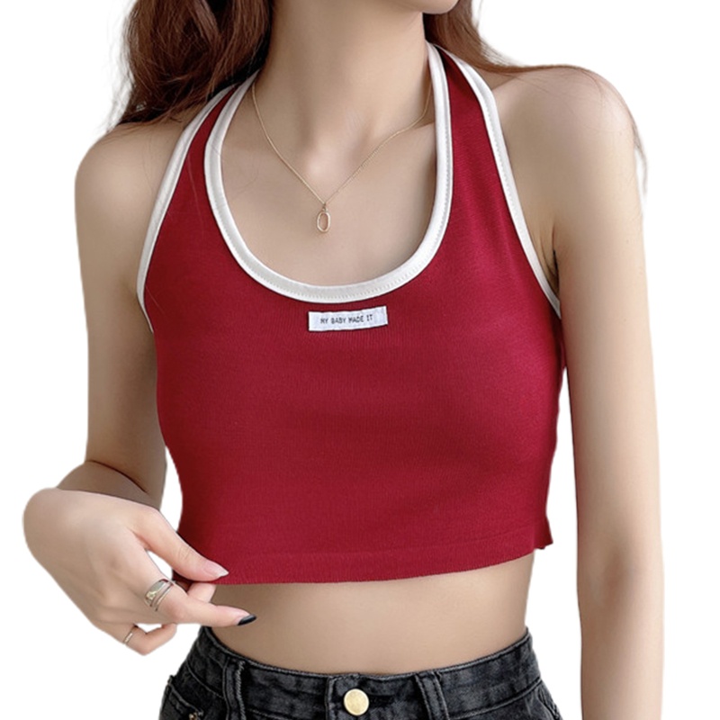 Áo Croptop Dệt Kim Cổ Tròn Trễ Vai Dáng Ôm Thời Trang Mùa Hè Quyến Rũ Cho Nữ