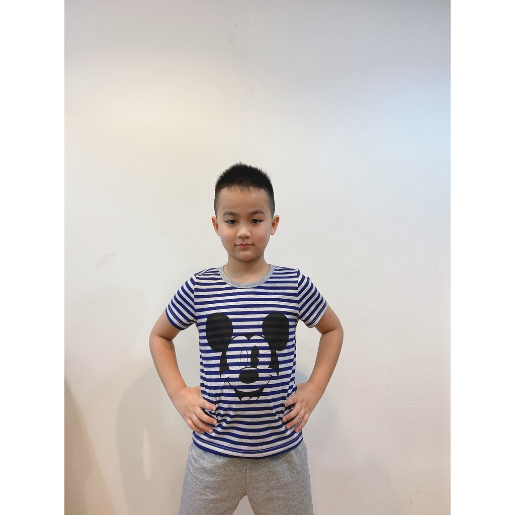 Bộ cotton hè cho bé trai bé gái cộc tay MICKEY size đại 20-60kg siêu mềm mát