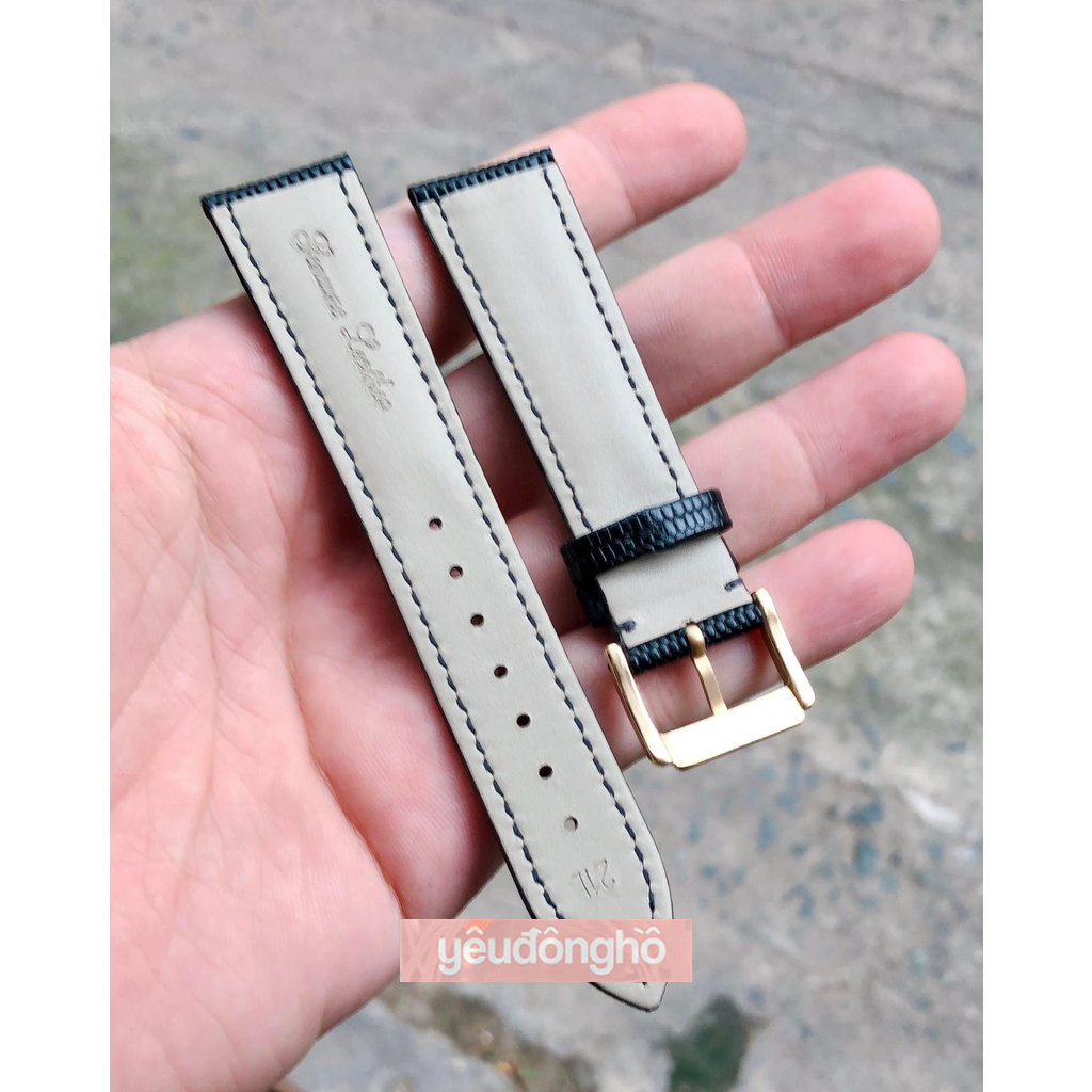 Dây Đồng Hồ Da Bò Dập Vân Kiểu Movado Kèm Khóa [Tặng kèm dụng cụ thay dây]