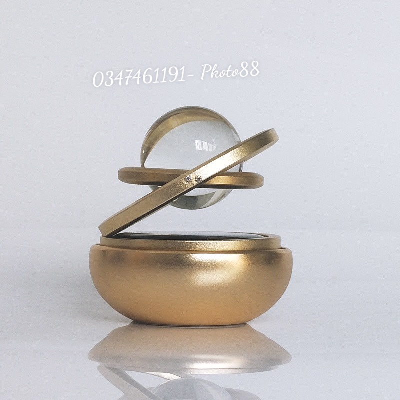 Vòng Xoay Vô Cực kim loại kèm sáp thơm cho xe hơi, chạy bằng năng lượng mặt trời, gắn taplo xe tiện lợi-4 màu