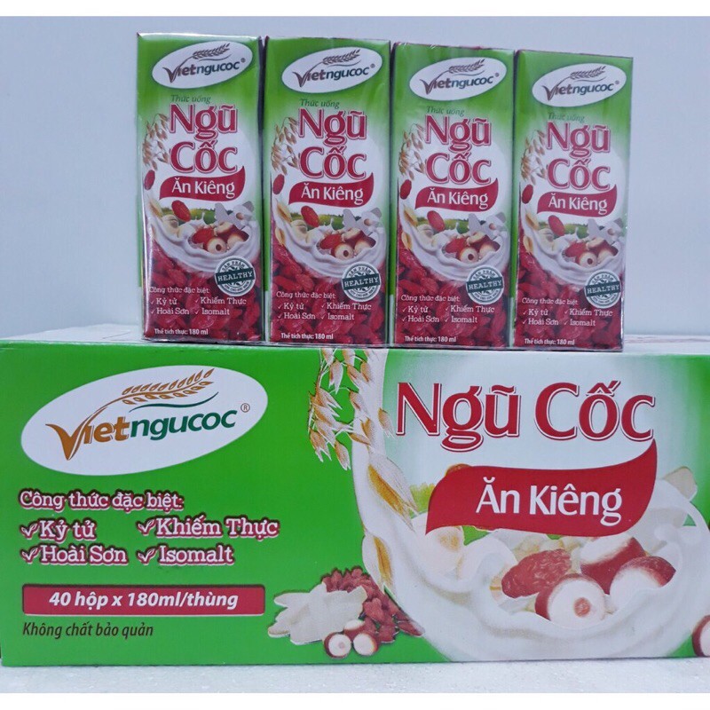 Thức uống ngũ cốc Ăn Kiêng 180ml (4 hộp/lốc)