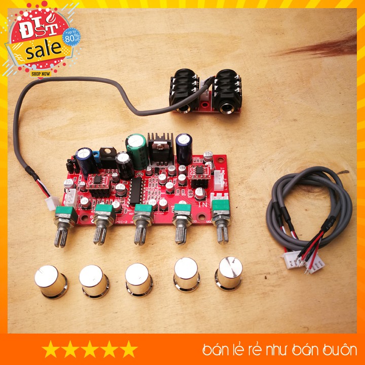 Mạch echo karaoke PT2399 liền music OP275 12V AC DC cho loa kéo - Bản cao cấp