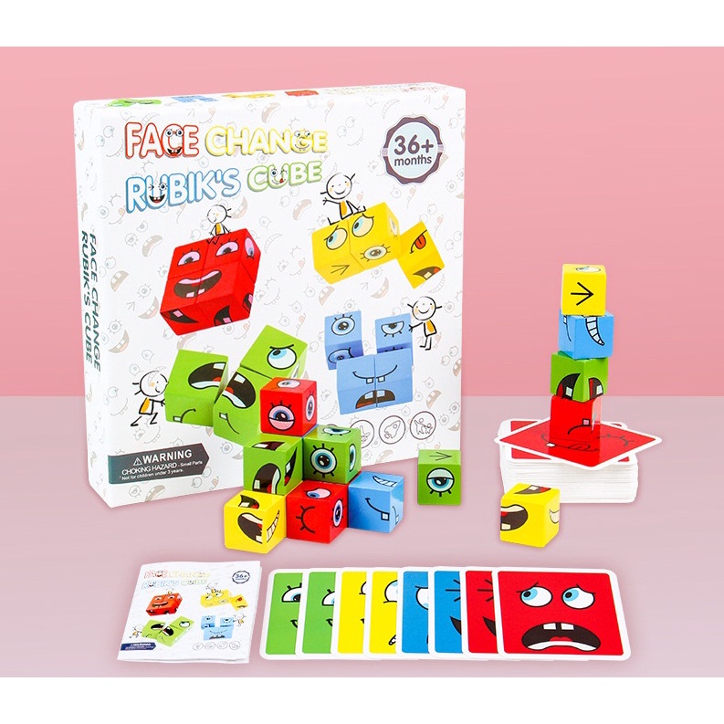 Face change rubik's cube-Đồ Chơi Board Game Xếp Hình Lập Phương Thay Đổi Biểu Cảm