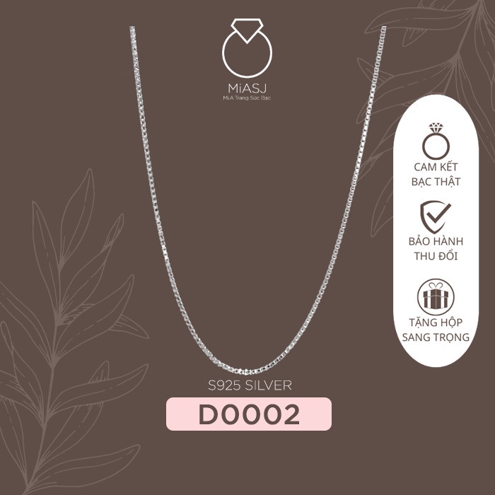 Dây chuyền nữ Bạc ý S925 dây mì mỏng thời trang miễn phi xi Kim D0002 | Mi.A trang sức bạc