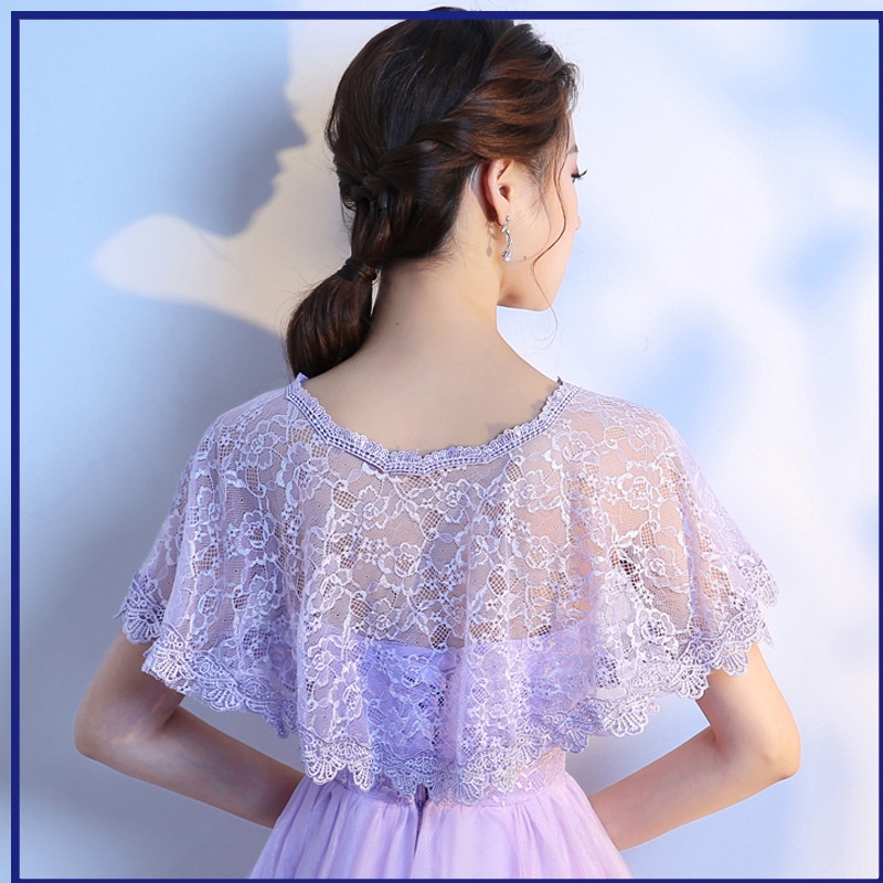 Khăn choàng vải tuyn phối ren mỏng cho cô dâu
 | BigBuy360 - bigbuy360.vn