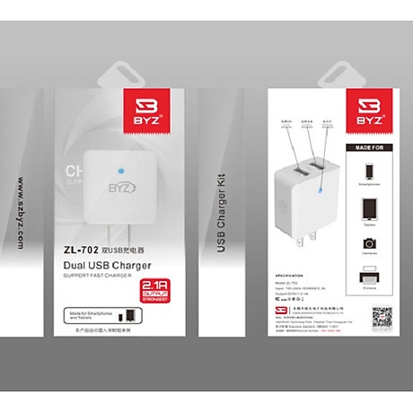 (CHÍNH HÃNG) Củ sạc nhanh 2 cổng 2.1A siêu bền, ổn định, bảo hành chính hãng 6 tháng