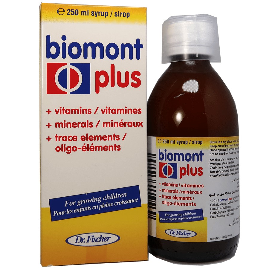 Biomont Plus Chai 250 ML - Bổ sung vitamin và khoáng chất cho trẻ em đang phát triển.