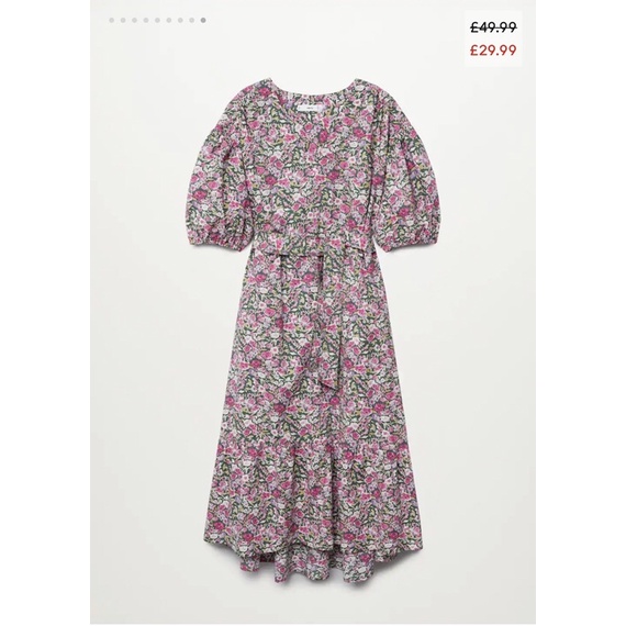 Váy hoa Mango auth midi