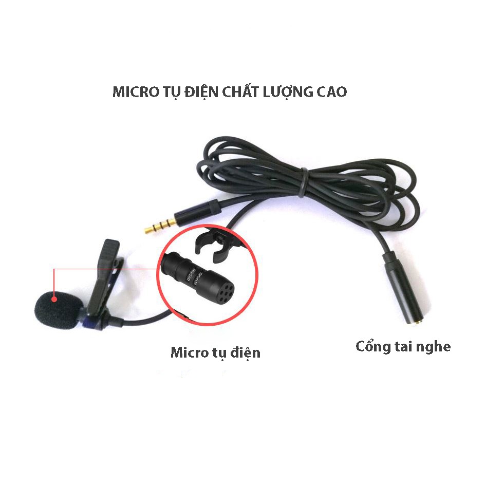 [Mã ELHACE giảm 4% đơn 300K] Micro cài áo lavalier có lỗ cắm tai nghe