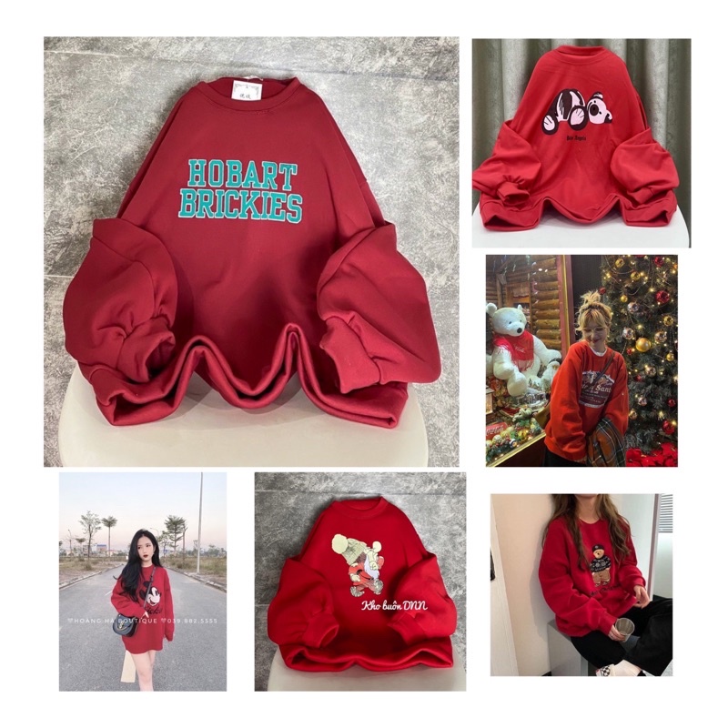 Áo Sweater Form Rộng Nỉ Hoạ Tiết Giáng Sinh Tay Dài Ulzzang Hot ( Ảnh Thật+ Hàng Sẵn)