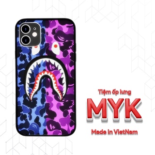 Ốp lưng BAPE cá mập 2 màu tím xanh bát ngát cho Iphone 5 6 7 8 Plus 11 12 Pro Max X Xr SUPPOD00165