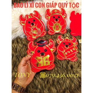 BAO LÌ XÌ HÌNH CON GIÁP VÀNG IN NỔI 3D SIÊU SANG TRỌNG