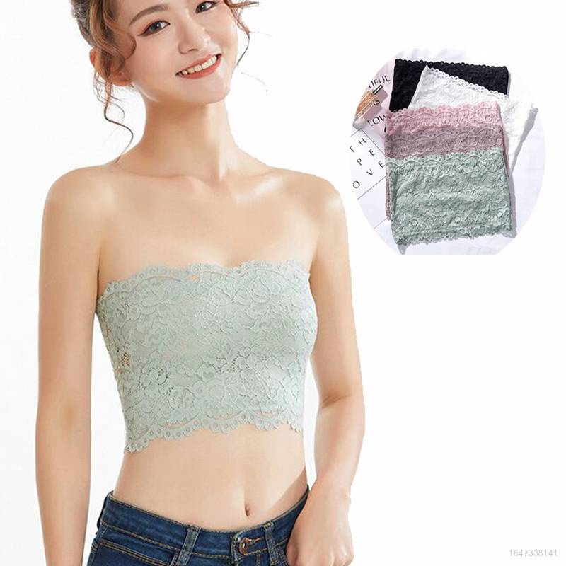 Áo Ngực Ống Không Dây Không Đường May Viền Ren Thời Trang Dành Cho Nữ Sinh Mới