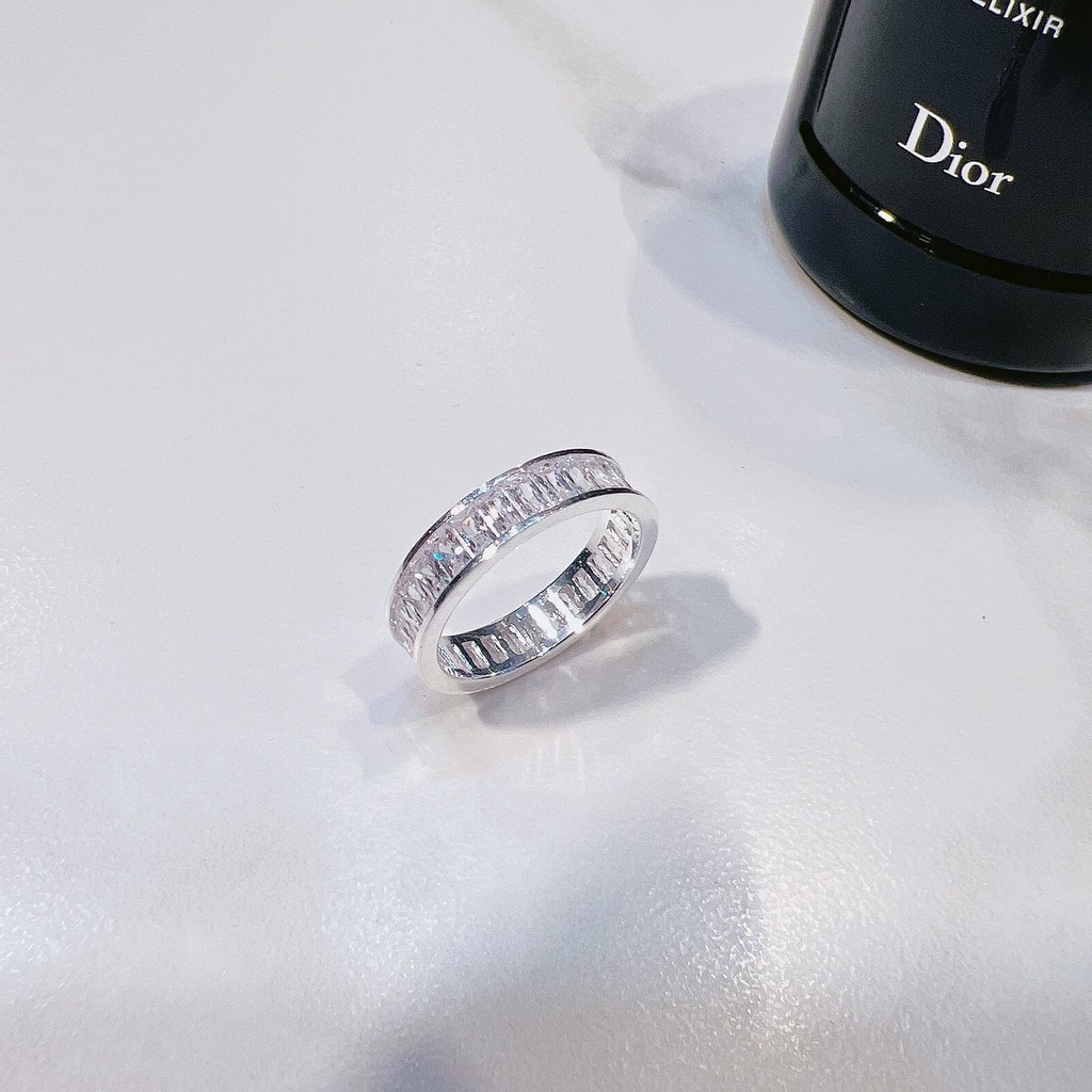 Nhẫn bạc H.A.S đính đá Baguette full vòng