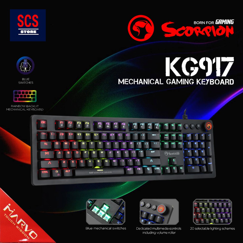 BÀN PHÍM Marvo KG917 USB Gaming Phím Cơ Chính Hãng