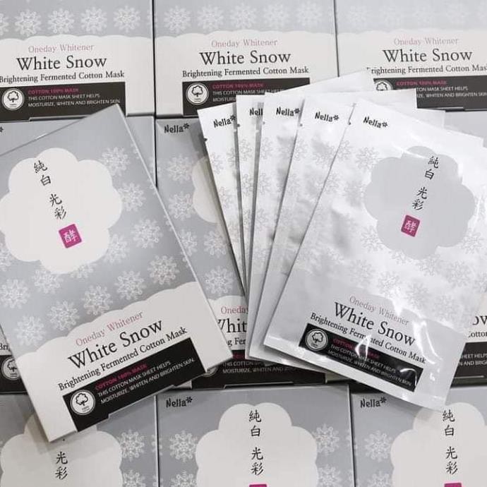 Mặt Nạ Dưỡng Trắng Da Nella Oneday Whitener White Snow Brightening Fermented Cotton Mask Pack 29g - Miss Xinh