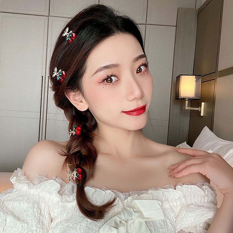 Kẹp Tóc Hình Quả Cherry Dễ Thương Phong Cách Hàn Quốc 2022 Cho Nữ