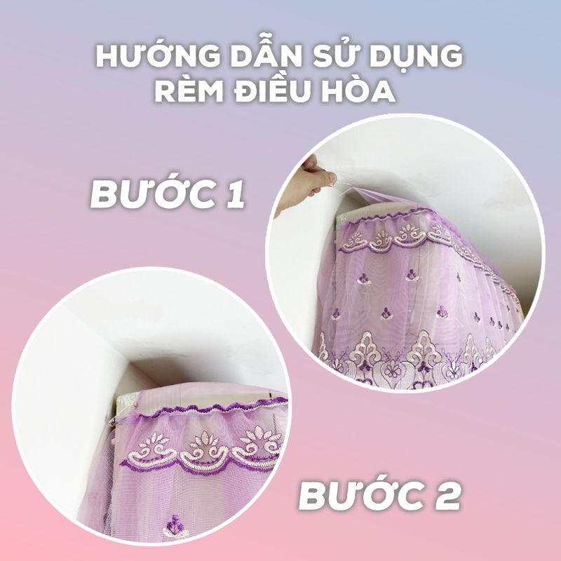 Tấm che bụi bọc điều hòa vải ren dễ thương T2