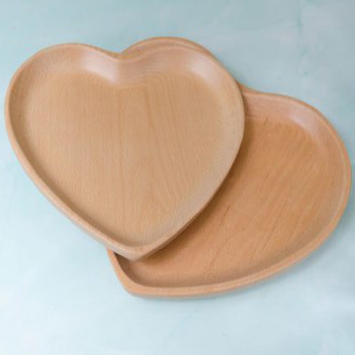 Dĩa Gỗ trái tim Lớn - Kích Thước 22x24cm