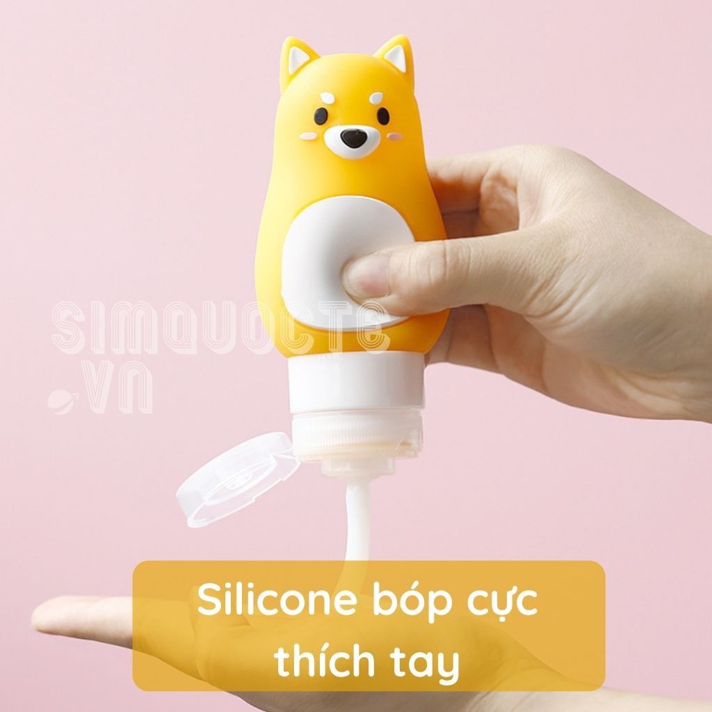 Bộ chiết mỹ phẩm dầu gội sữa tắm silicon silicone du lịch dễ thương CCC18