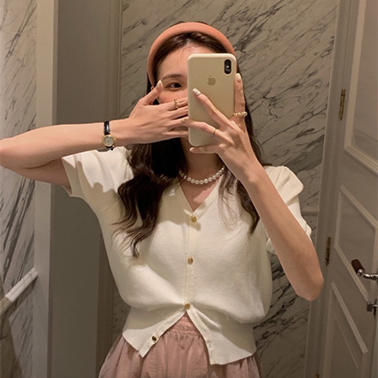 NRVP (MớI) Áo KhoáC Cardigan NgắN Tay ThờI Trang