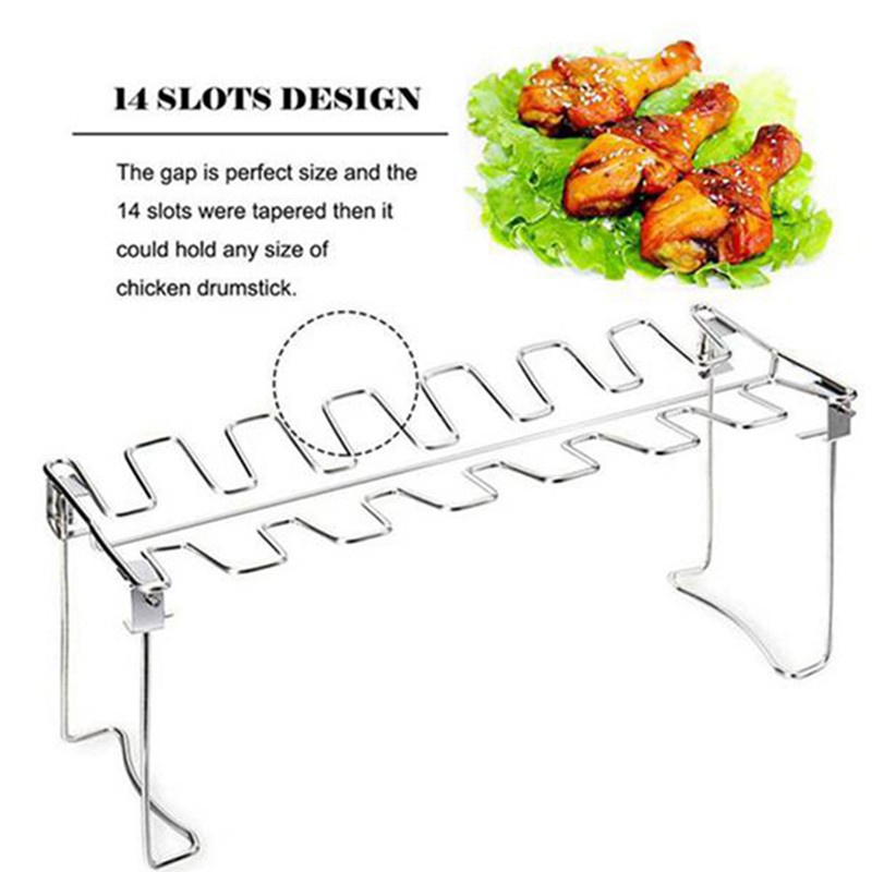 2 Pcs Chicken Leg Wing Grill Rack, Stainless Steel Roaster Stand