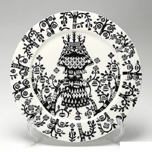 Đĩa sứ Taika Iittala phong cách Bắc Âu màu Đen - Size 20/27cm