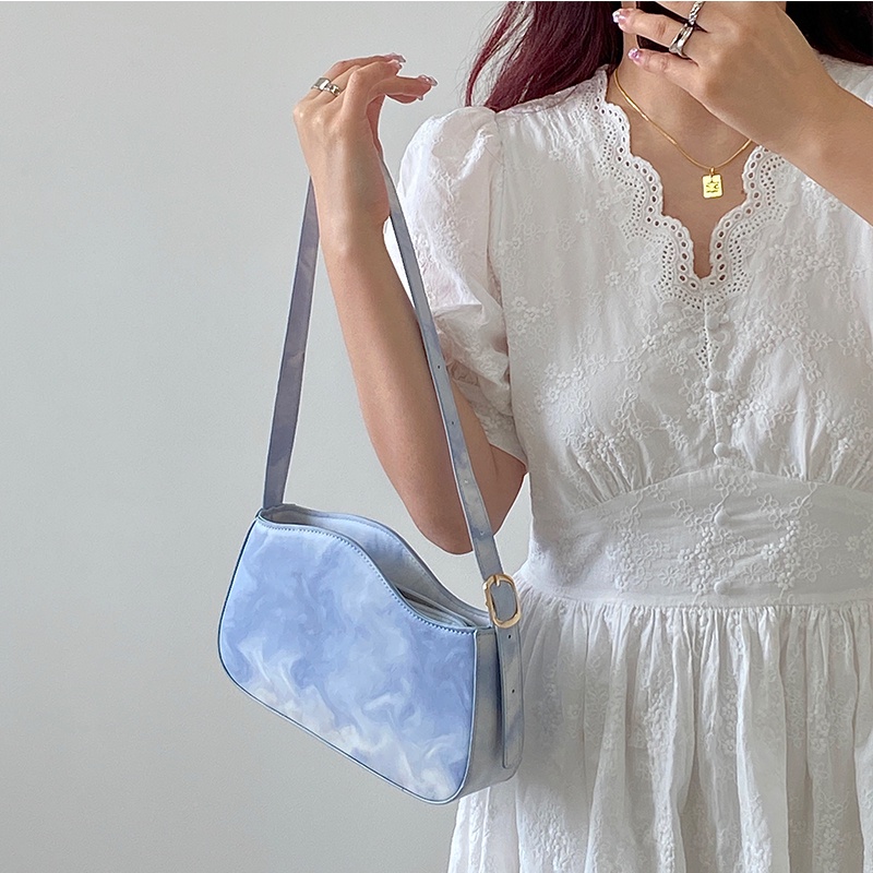 Túi Xách Đeo Vai Màu Xanh Mực Kiểu Dáng Hợp Thời Trang