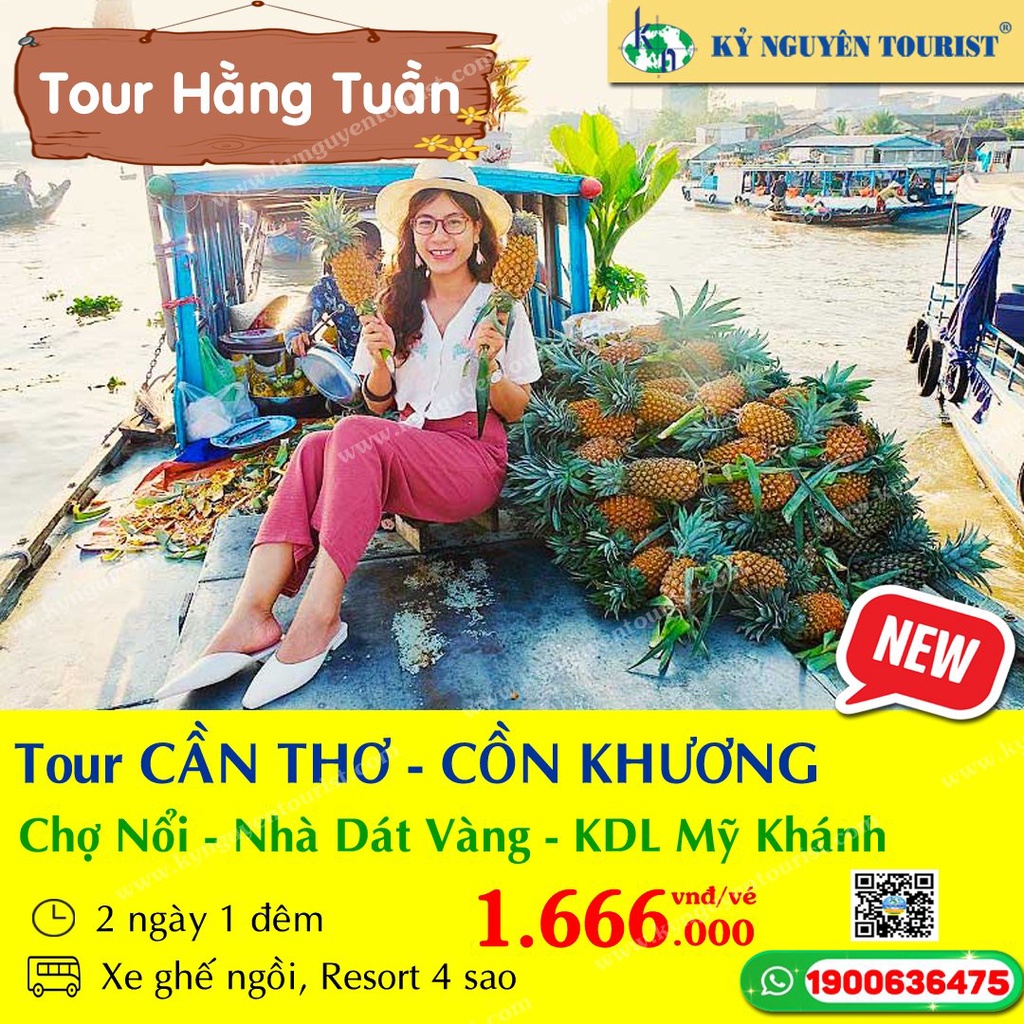CẦN THƠ 2N1Đ - CỒN KHƯƠNG - CHỢ NỔI - NHÀ DÁT VÀNG - KDL MỸ KHÁNH