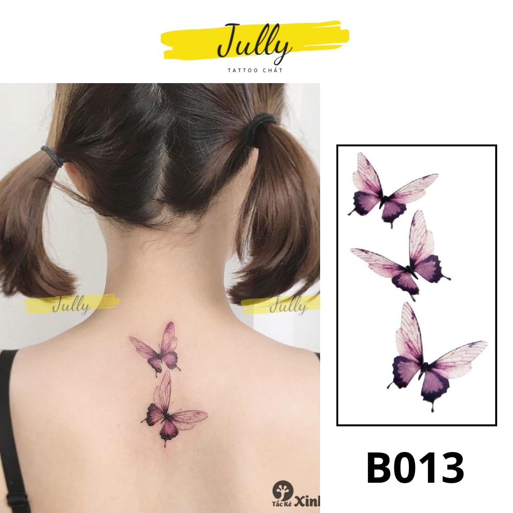 Hình xăm dán bướm mini cute JULLY Tattoo chất, xăm tạm thời 15 ngày chống nước an toàn bền đẹp cho nữ