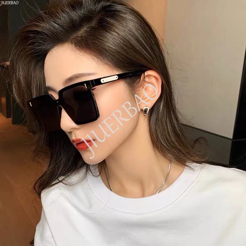 Mới Kính Mát Gọng Chữ Nhật Oversize Chống Tia UV Phong Cách Hàn Quốc