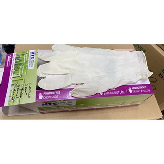 Găng Tay Cao Su Y Tế Latex có bột nhãn hiệu HTC Glove