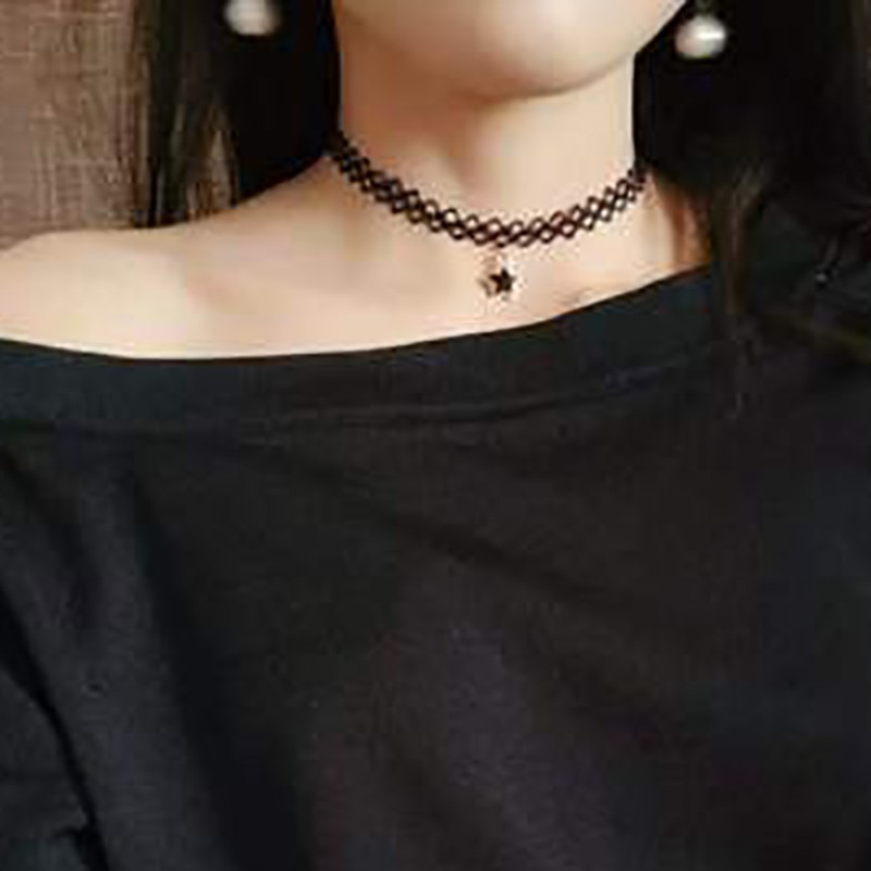 Vòng cổ choker mặt ngôi sao cá tính thời trang