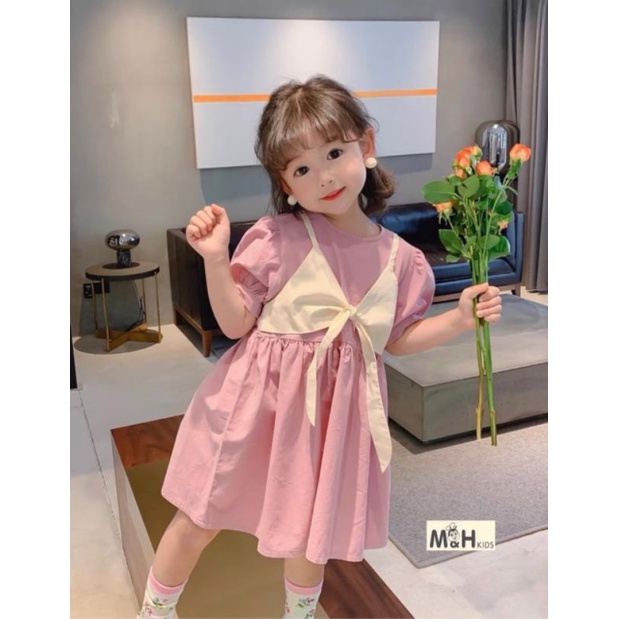 Váy tiểu thư phối nơ 1-7y