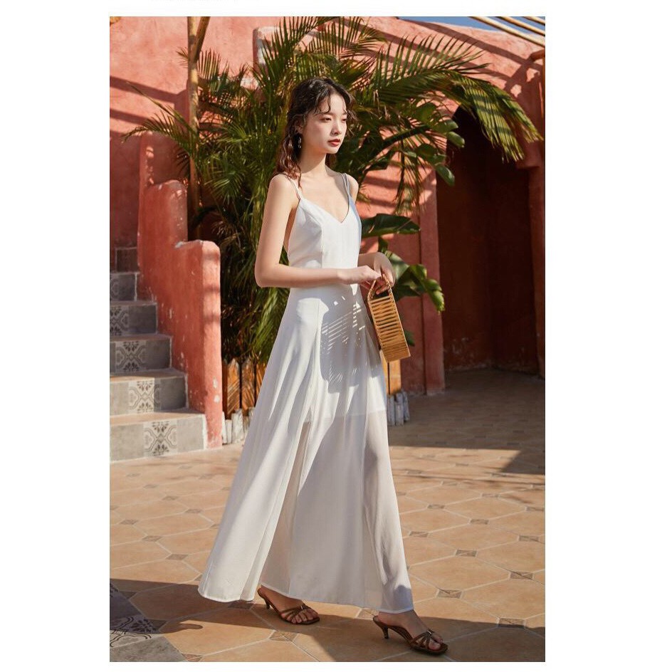 Váy Maxi Hai Dây Hở Lưng Quyến Rũ | BigBuy360 - bigbuy360.vn