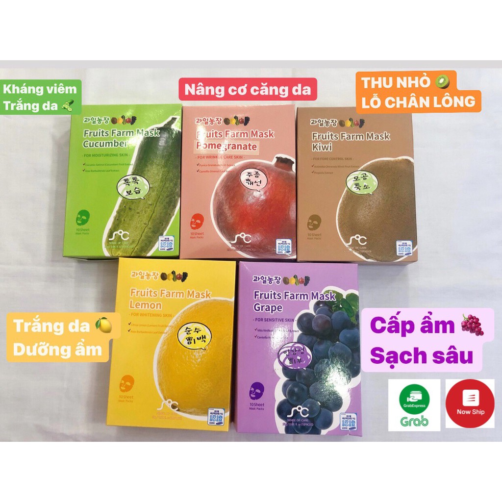 Mặt nạ hoa quả, Fruits Farm Mask, 5 loại - Mỹ Phẩm Oppa