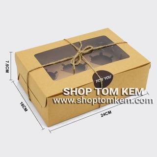 Hộp 6 cupcake giấy kraft