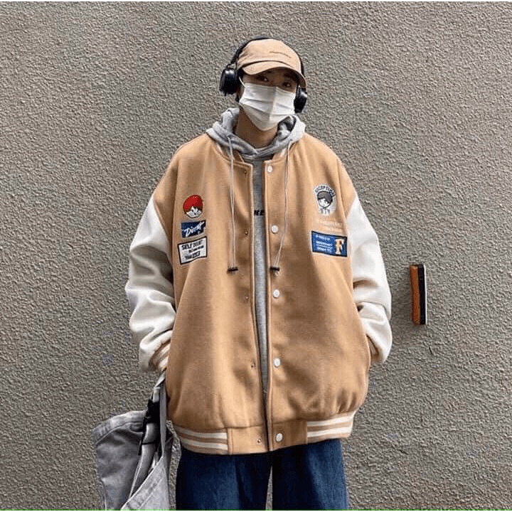 [ HCM]ÁO KHOÁC NỈ BOMBER THỜI TRANG HÀN QUỐC FORM RỘNG CỔ TRÒN HOTTREND CHO CÁC BẠN TRẺ