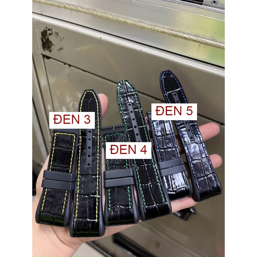 Dây da vân cá sấu đủ màu + cao su cho đồng hồ franck muller v45 SCDT