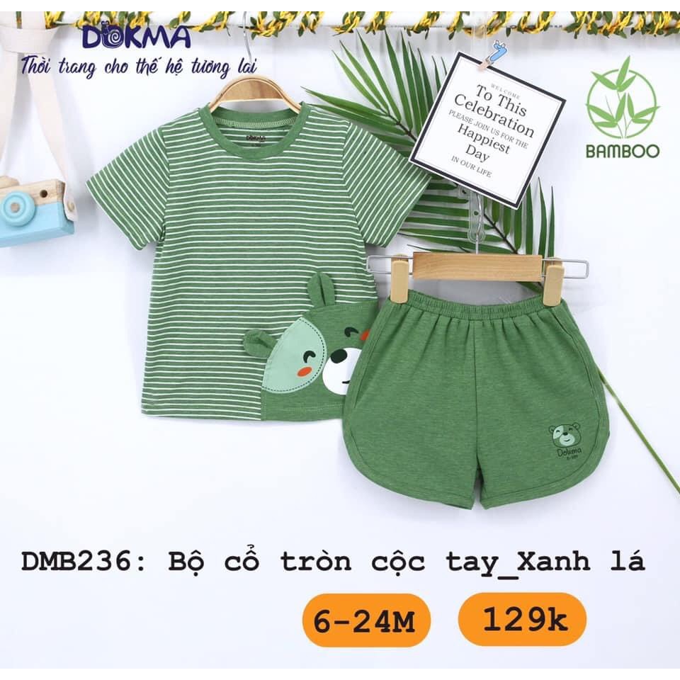 Bộ quần áo cổ tròn cộc tay Dokma (6-24m)