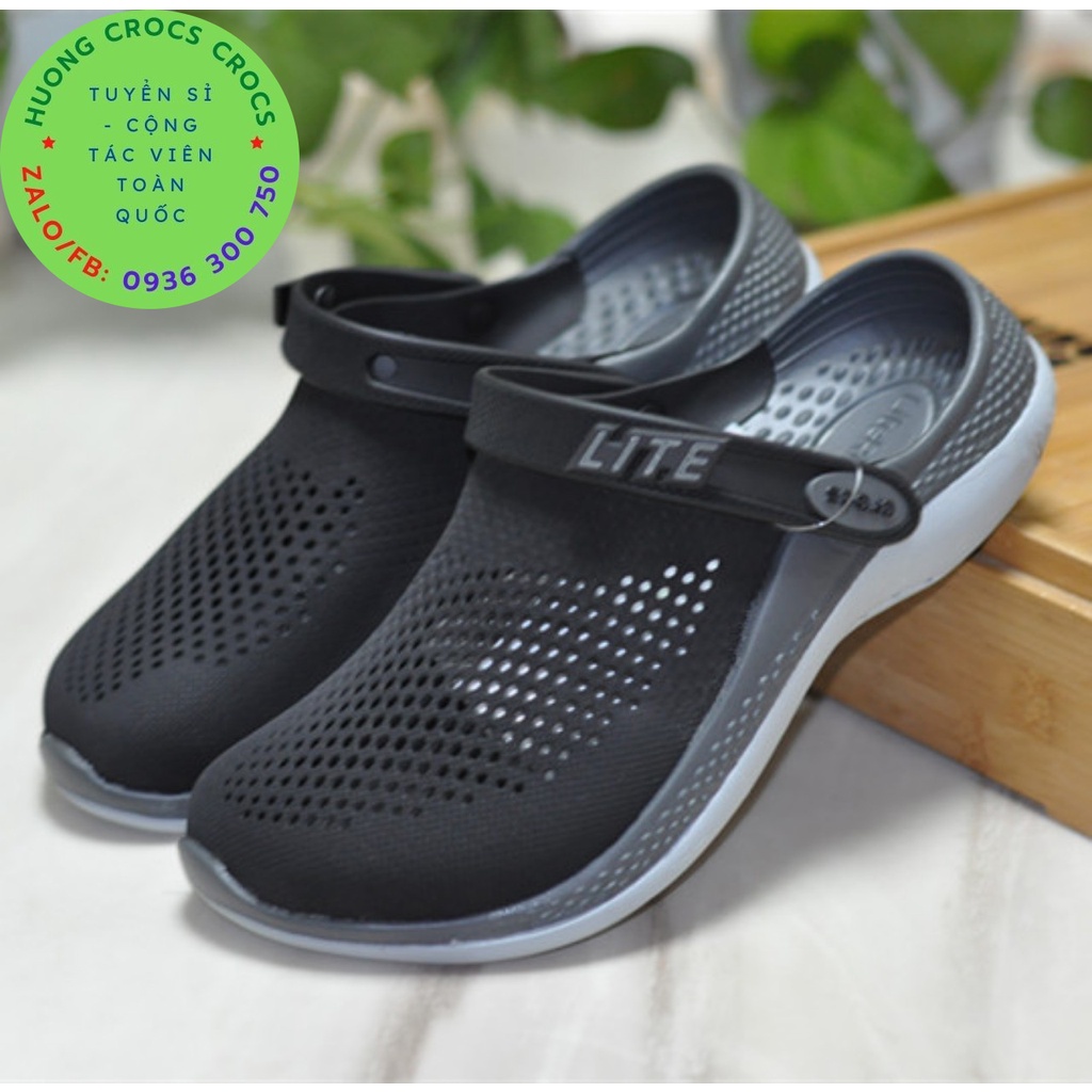 DÉP SỤC CROCS LITERIDE PACER 360 CHO CẢ NAM VÀ NỮ MÀU ĐEN CHUẨN XỊN FULL BOX