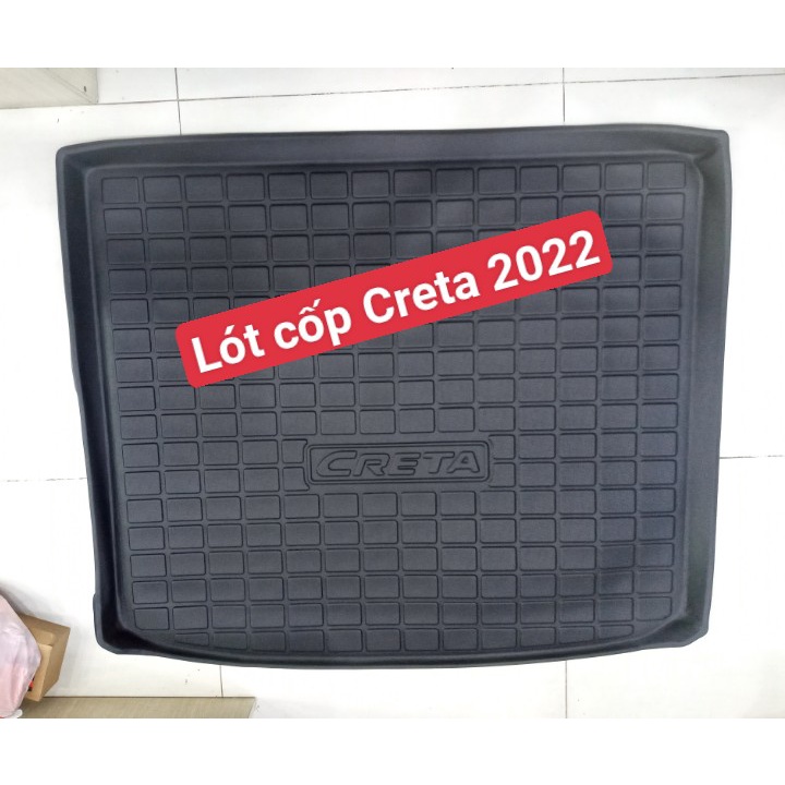 Lót cốp nhựa dẻo xe Hyundai Creta 2022 2023 hàng theo xe cao cấp không mùi, không thấm nước- Mẫu không tai