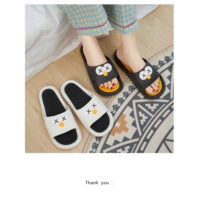 Dép quai ngang nam nữ hình mắt cú XX, bền đẹp, êm chân