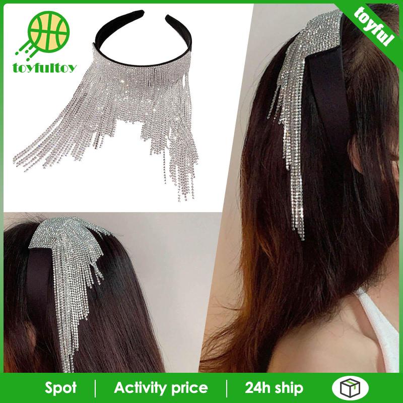 Băng Đô Cài Tóc Đính Đá Phối Tua Rua Sang Trọng