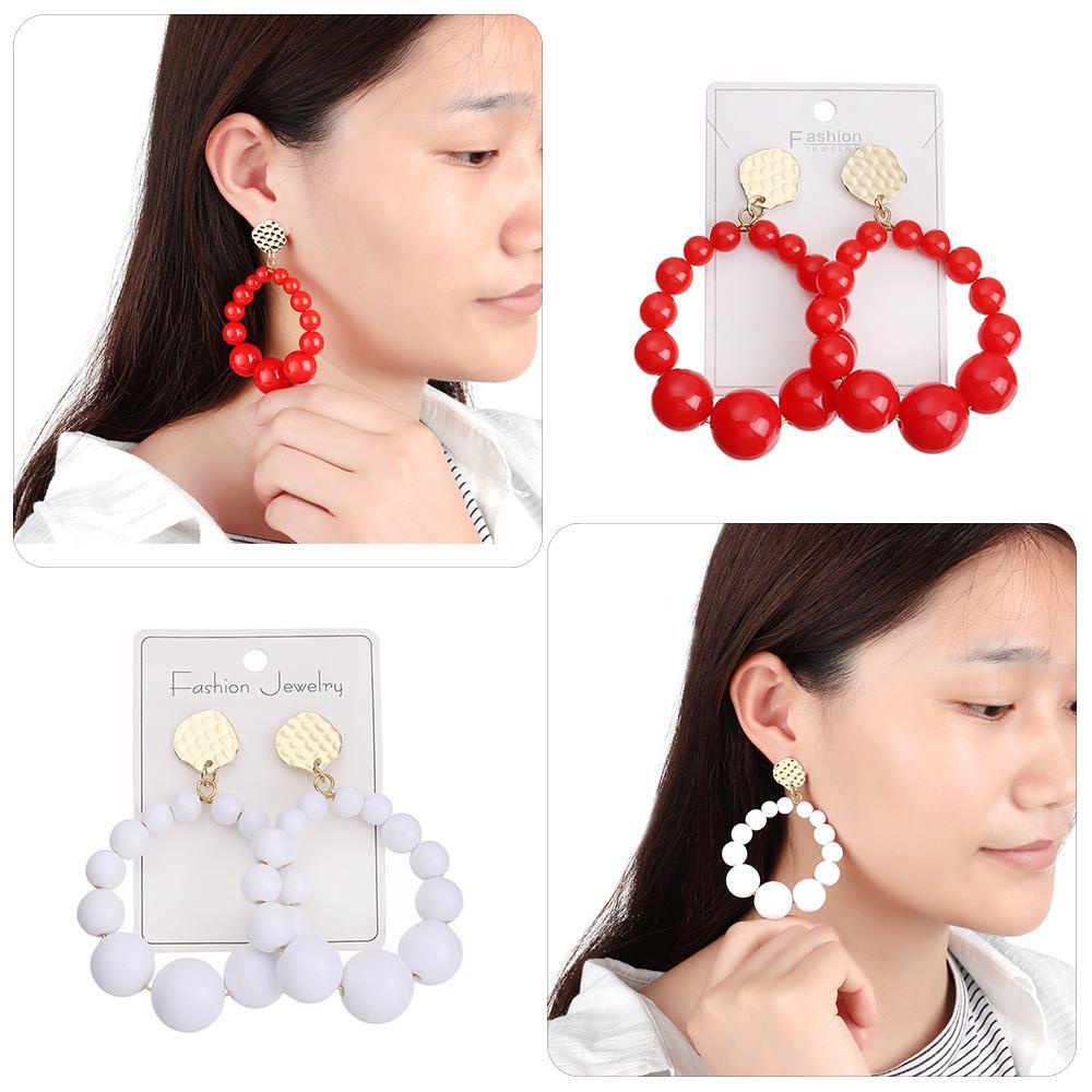 SUMU Khuyên Tai Dạng Treo Xỏ Hạt Acrylic Cổ Điển Quà Tặng