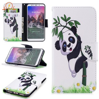 Bao da điện thoại họa tiết gấu trúc hoạt hình xinh xắn cho Xiaomi Redmi Note 5A Note 5 Redmi 6 Pro