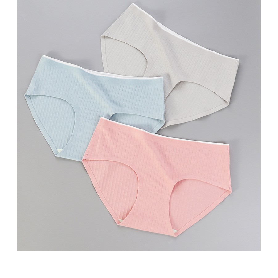 [Mã 12FASHIONSALE1 giảm 10K đơn 50K] Quần Lót Nữ Cotton Cao Cấp kháng khuẩn không đường may họa tiết kẻ sọc gân - UD017 | BigBuy360 - bigbuy360.vn